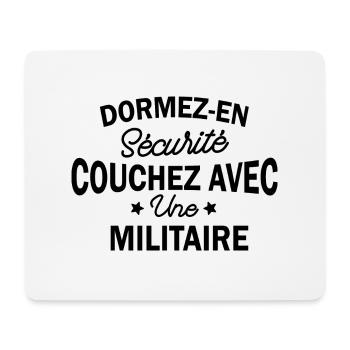 dormez en sécurité couchez avec une militaire - Tapis de souris (format paysage) - blanc - Devant