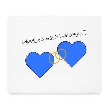 Heiratsantrag blau blau - Mousepad (Querformat) - Weiß - Vorne