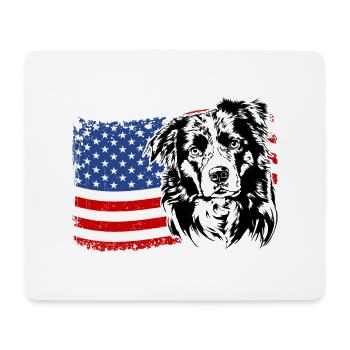 BORDER COLLIE Amérique Flag Chiens Chien Wilsigns - Tapis de souris (format paysage) - blanc - Devant