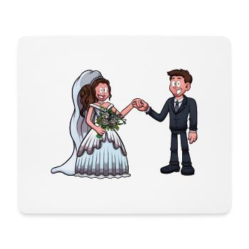 Mariée et marié - Tapis de souris (format paysage) - blanc - Devant