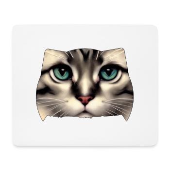 Katzengesicht - Mousepad (Querformat) - Weiß - Vorne