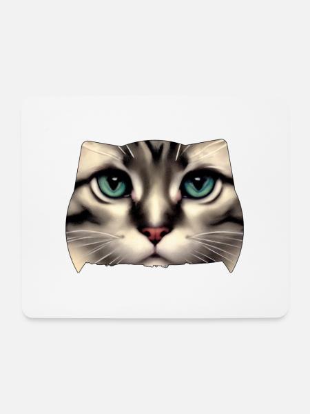 Cat face - Mouse Pad (horizontal) - white