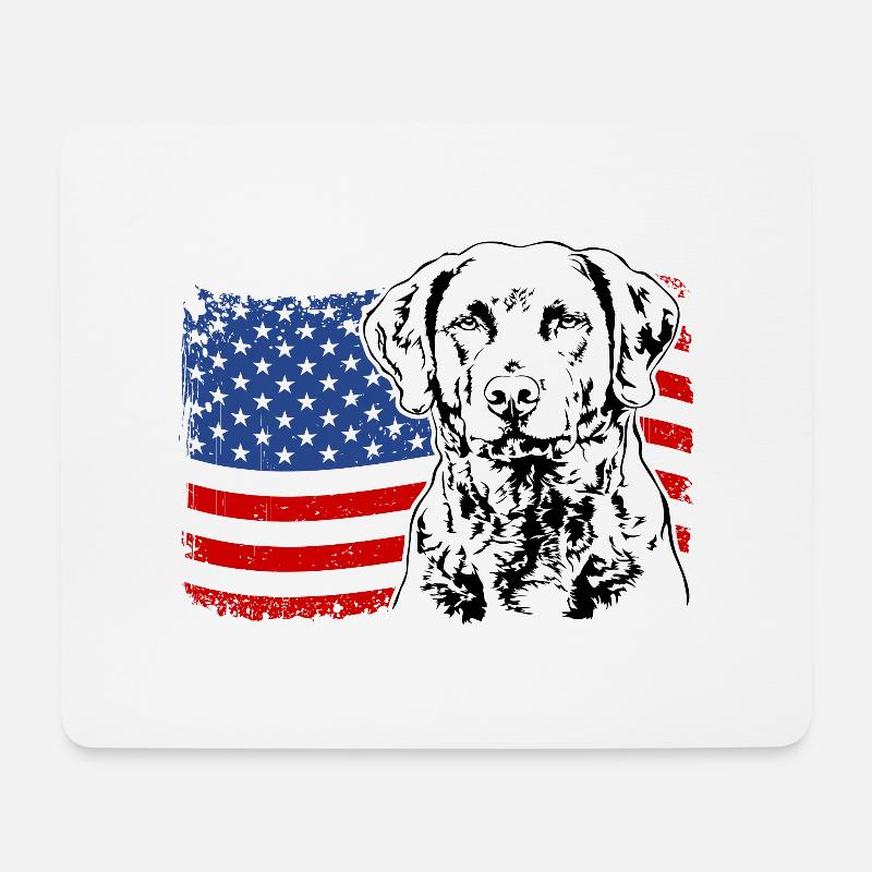 Chesapeake Bay Retriever Amerika Fahne Hunde - Mousepad (Querformat) - Weiß