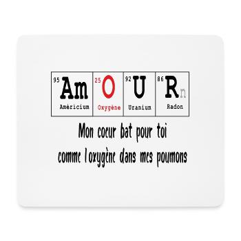 Mon coeur bat pour toi l'oxygène dans mes poumons - Tapis de souris (format paysage) - blanc - Devant