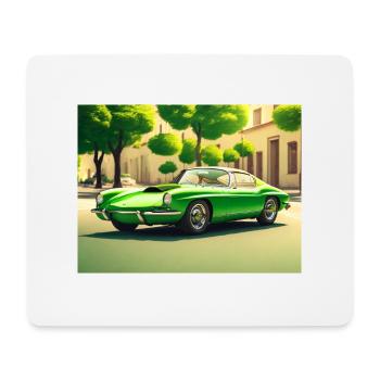 Sports car 80s green - Mouse Pad (horizontal) - white - Front