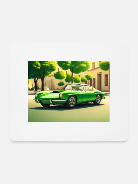 Sportwagen 80er Jahre grün - Mousepad (Querformat) - Weiß