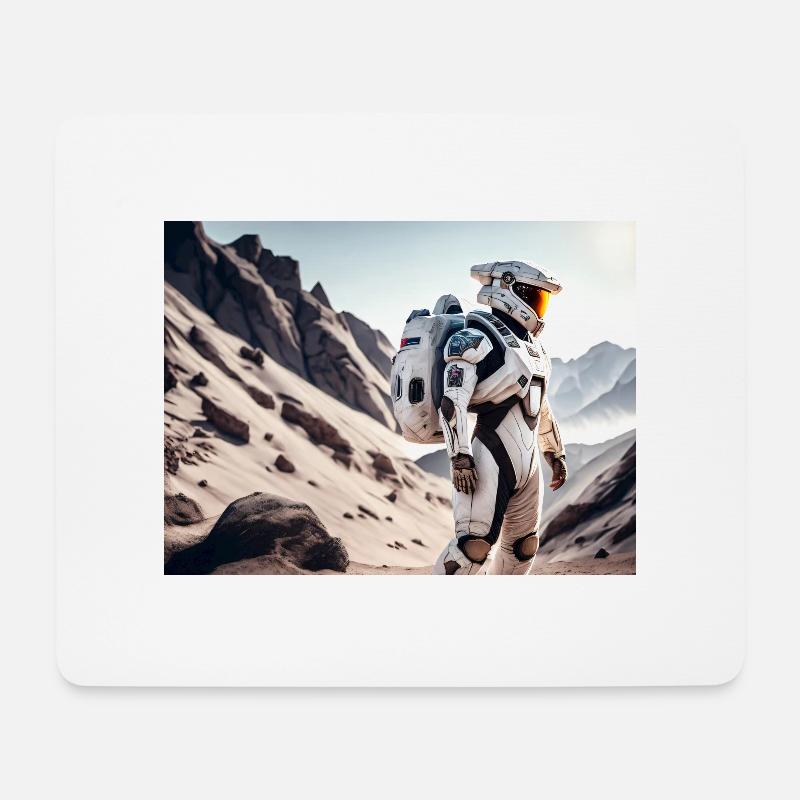 Sci-Fi Astronaut - Mousepad (Querformat) - Weiß