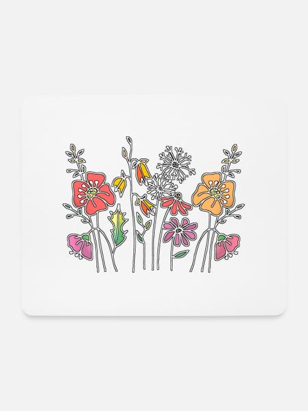 Blumen - Mousepad (Querformat) - Weiß
