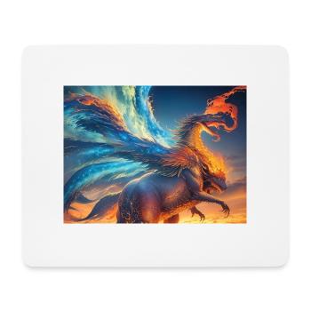 blue red sky with a creature generated ai - Mousepad (Querformat) - Weiß - Vorne