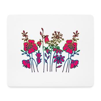 Fleur - Tapis de souris (format paysage) - blanc - Devant