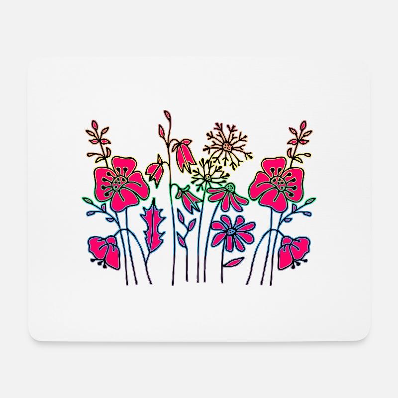 Blumen - Mousepad (Querformat) - Weiß