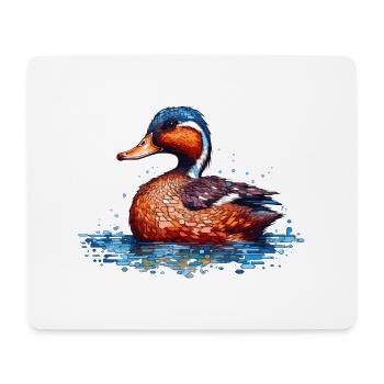 A beautiful duck swims in the lake and water - Mouse Pad (horizontal) - white - Front