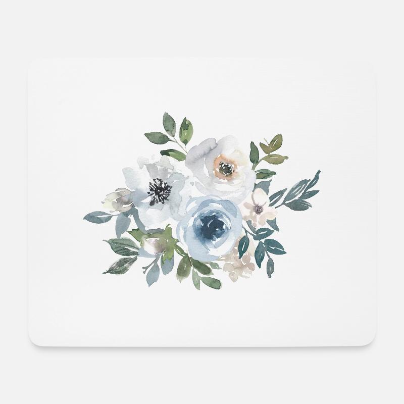 Blumen Rosen Aquarell - Mousepad (Querformat) - Weiß