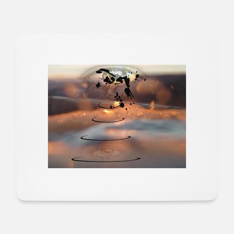 Tear Drop Future World Digital Art Fashion Design - Mousepad (Querformat) - Weiß
