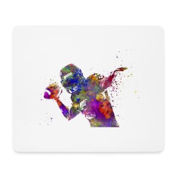 Lanceur de football américain - Tapis de souris (format paysage) - blanc - Devant