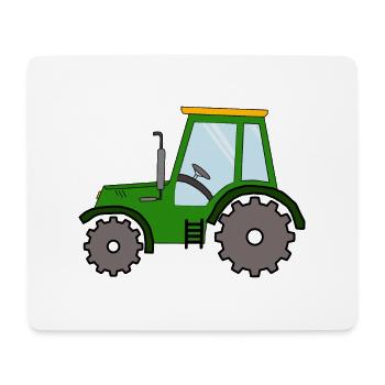 Tractor friends, vehicle green with yellow roof - Mouse Pad (horizontal) - white - Front