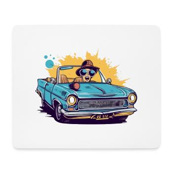 Emma im Cabrio - Mousepad (Querformat) - Weiß - Vorne