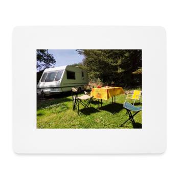 Caravane au soleil - Tapis de souris (format paysage) - blanc - Devant