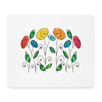 Fleur - Tapis de souris (format paysage) - blanc - Devant