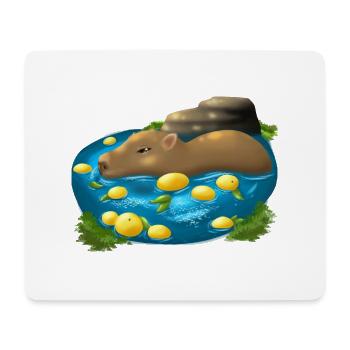 Capybara - Mousepad (Querformat) - Weiß - Vorne