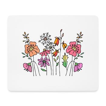 Fleur - Tapis de souris (format paysage) - blanc - Devant