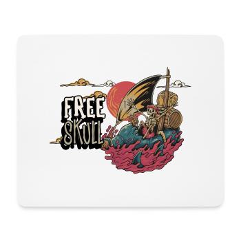 Free Skull - Mousepad (Querformat) - Weiß - Vorne