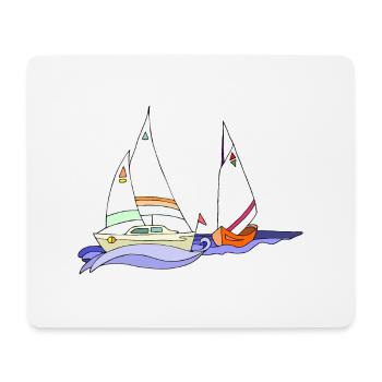 Voiliers - Tapis de souris (format paysage) - blanc - Devant