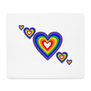LGBTQ+ HEARTS - Mousepad (Querformat) - Weiß - Vorne