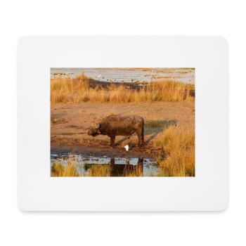 African herd of Cape buffalo Namibia Africa - Mouse Pad (horizontal) - white - Front