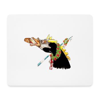 SAUFENDEr Gaul SCHWARZ GELB - Mousepad (Querformat) - Weiß - Vorne