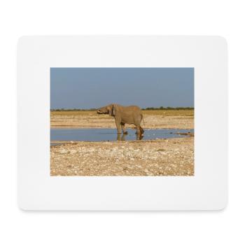elephant and Landscape in a Etosha National Park - Mouse Pad (horizontal) - white - Front