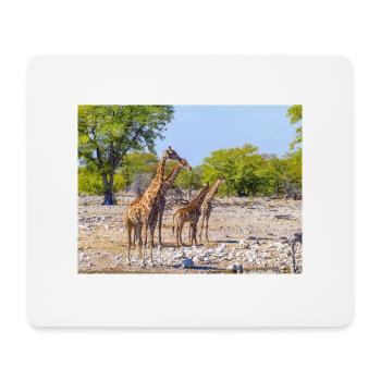 Giraffe und Landschaft im Etosha Nationalpark - Mousepad (Querformat) - Weiß - Vorne