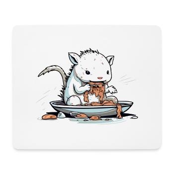 Axolotl mangeur de nouilles - Tapis de souris (format paysage) - blanc - Devant