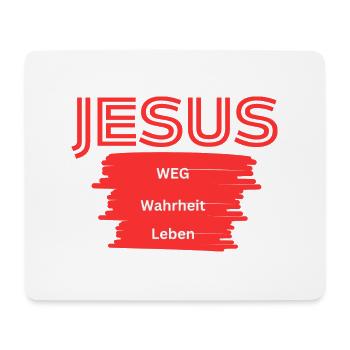 Jésus WWL rouge - Tapis de souris (format paysage) - blanc - Devant