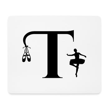 Buchstabe t Ballerina - Mousepad (Querformat) - Weiß - Vorne