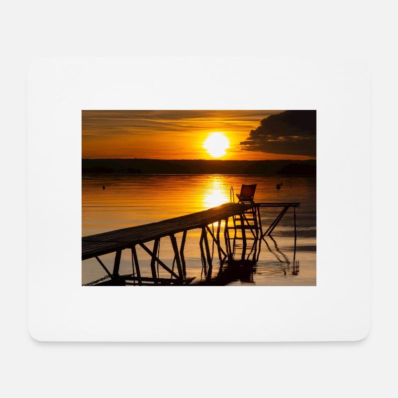 Sonnenuntergang am Ammersee - Mousepad (Querformat) - Weiß