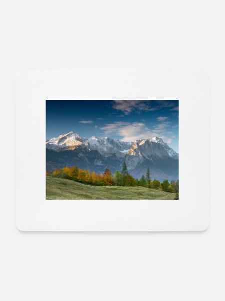 Herbststimmung unterhalb der Zugspitze - Mousepad (Querformat) - Weiß