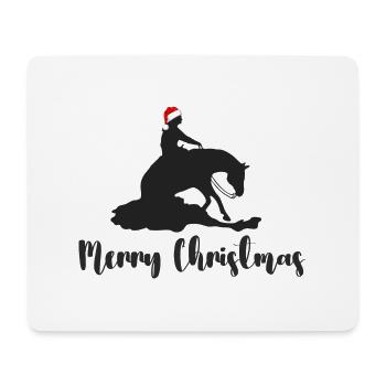 Curseur avec chapeau de Père Noël Joyeux Noël - Tapis de souris (format paysage) - blanc - Devant