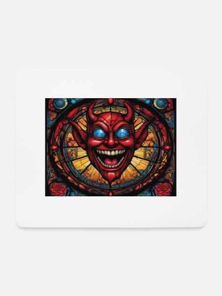 Red Head Devil - Mouse Pad (horizontal) - white