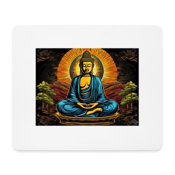 Bouddha - Tapis de souris (format paysage) - blanc - Devant