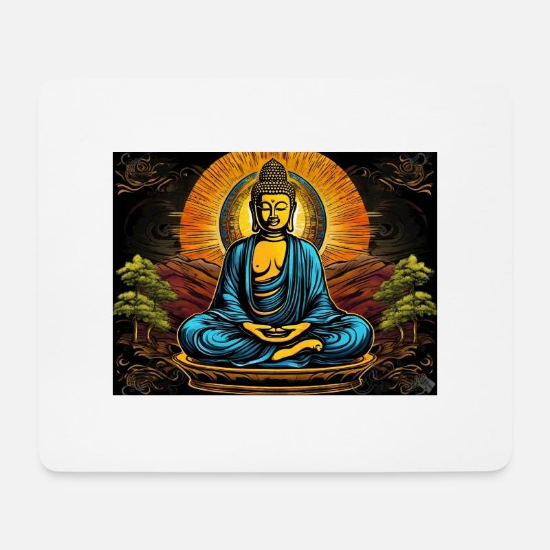 Buddha - Mousepad (Querformat) - Weiß
