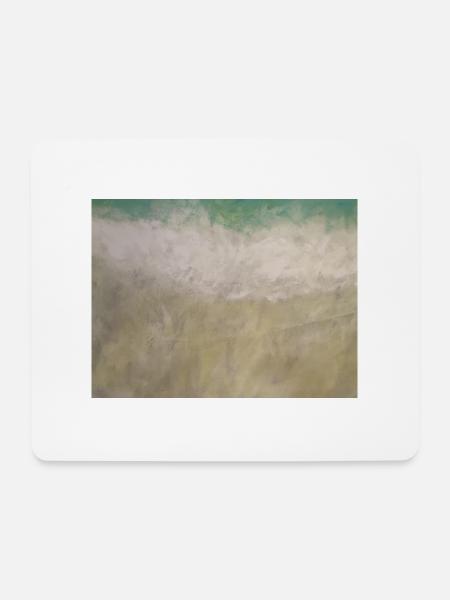 Welle trifft Strand - Mousepad (Querformat) - Weiß