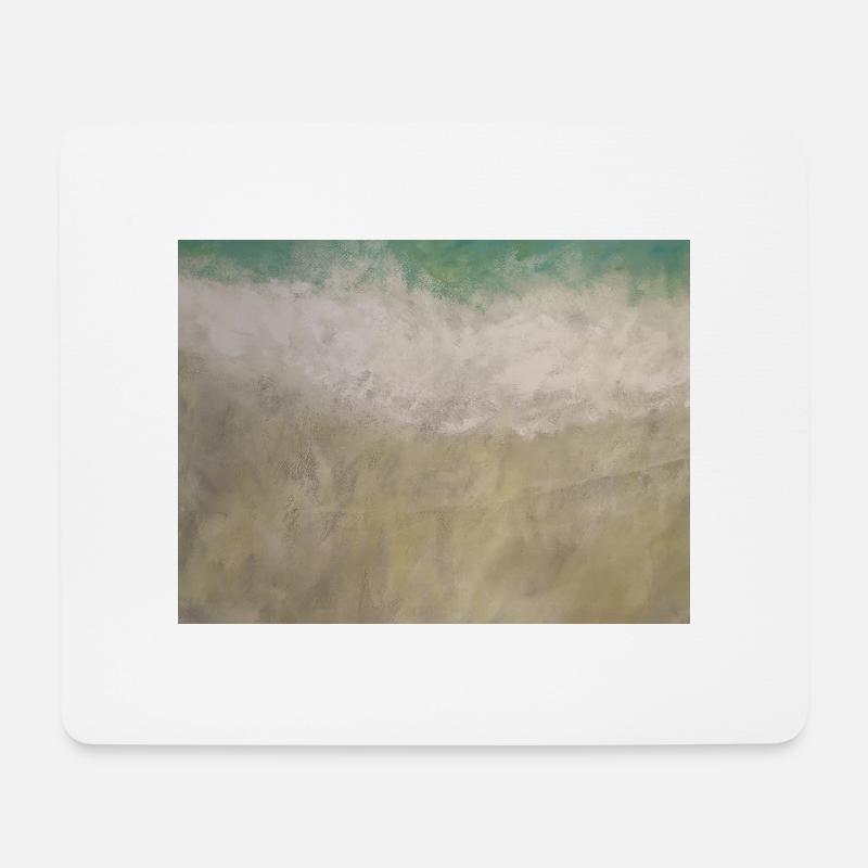 Welle trifft Strand - Mousepad (Querformat) - Weiß