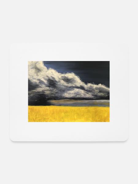 Rabsfeld vor Gewitterwolken - Mousepad (Querformat) - Weiß
