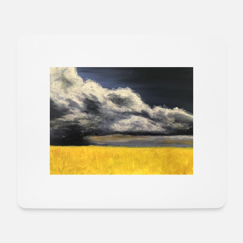 Rabsfeld vor Gewitterwolken - Mousepad (Querformat) - Weiß