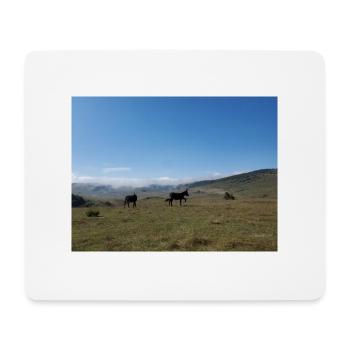 Donkeys, Mountains, Meadows - Mouse Pad (horizontal) - white - Front