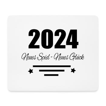 2024 Neues Spiel neues Glück - Mousepad (Querformat) - Weiß - Vorne