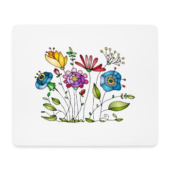 Fleur - Tapis de souris (format paysage) - blanc - Devant