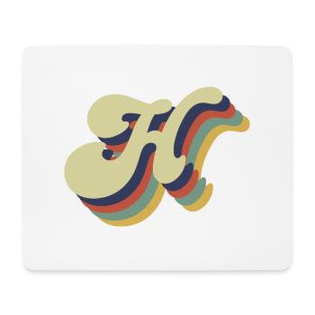 Retro-Buchstabe H - Mousepad (Querformat) - Weiß - Vorne