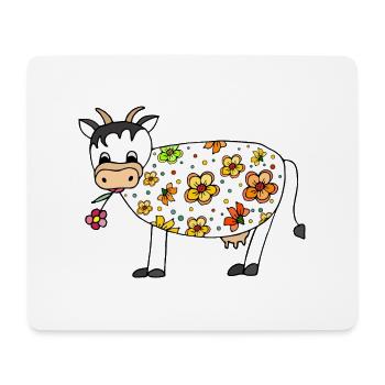 Vache - Tapis de souris (format paysage) - blanc - Devant